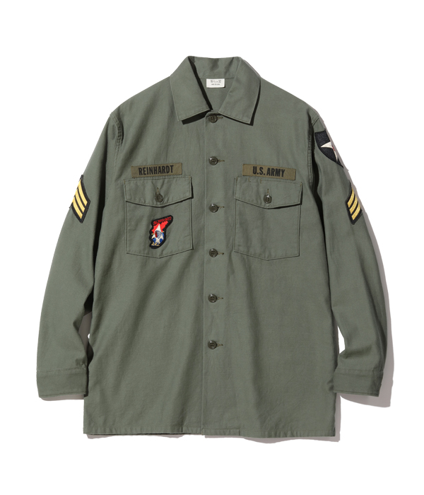 Lot No. BR28662 / SHIRT MAN'S COTTON SATEEN OLIVE GREEN SHADE107  “DEMILITARIZED ZONE”-TOYO ENTERPRISE ONLINE STORE