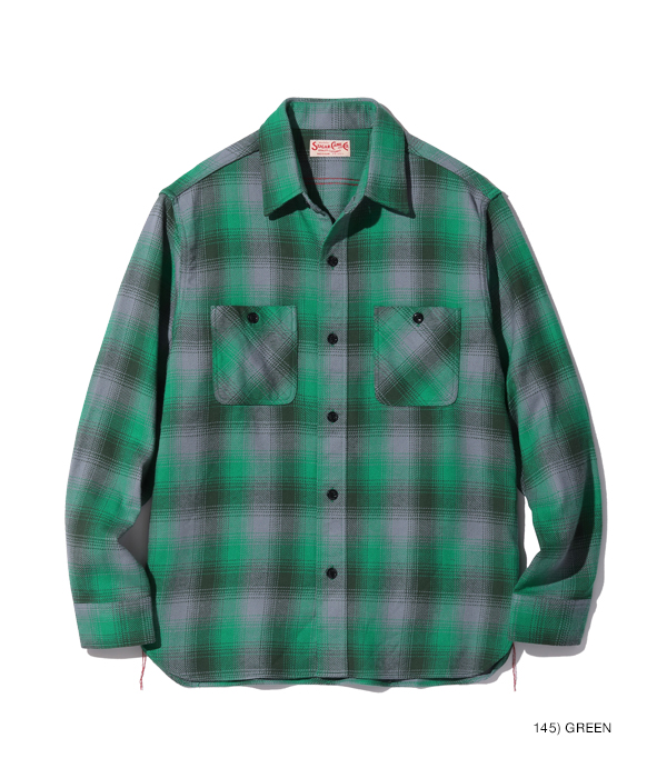 Lot No. SC29150 / TWILL CHECK WORK SHIRT - SUGAR CANE