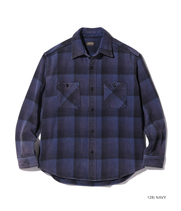 Lot No. SC29180 / 8/2 HEAVY TWILL OMBRE CHECK WORK SHIRT AGED ...